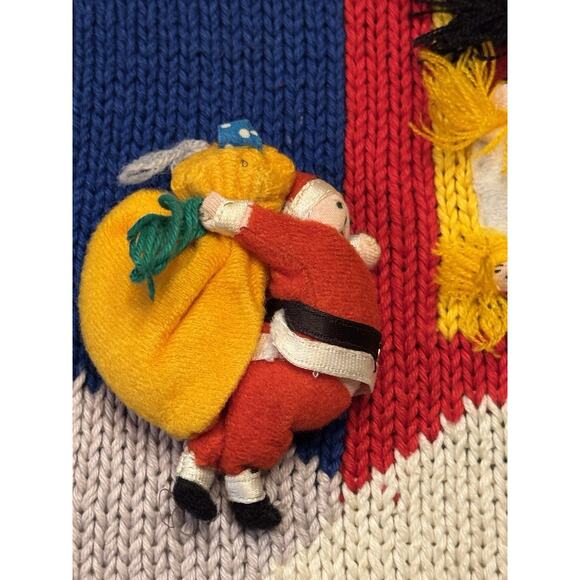 Raquel’s Collection Vintage Ugly Christmas Sweater 3D Santa Clause - Picture 3 of 11